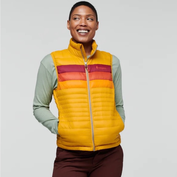 cotopaxi Jackets & Blazers - Cotopaxi Fuego Down Vest “Amber Stripes” women’s medium NWT